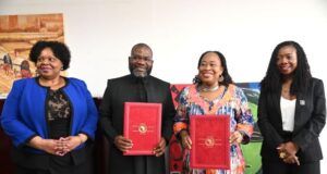 MoU: African Union Formalizes Partnership With AFRIMA L-R: Mike Dada, President and Executive Producer of All-Africa Music Awards (AFRIMA) and H.E. Amb. Minata Samate Cessouma, Commissioner for Health, Humanitarian Affairs and Social Development, African Union Commission, AUC during the signing of the Memorandum of Understanding to formalize AU’s long-standing partnership in promoting Africa's creative and cultural industries at the African Union Headquarters, Addis Ababa, Ethiopia on Wednesday 29th January 2025…