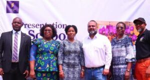 Excitement As Polaris Bank, Partners Take Presentation Of School Essentials To Gbaja Girls Secondary Schools, Lagos L-R: Divisional Head, SURULERE Business, Dr. Bimbo Akorede; Principal Gbaja Junior Girls School, Mrs.Tawakalitu Dahiru; ED, Corporate & Investment Banking, Polaris Bank, Mrs. Abimbola Ozomah; ED PaceGate Limited, Raj Totlani, Group Head, Customer Experience & Value Mngt; Bukola Oluyadi & GM, Evolve Charity Trust, Mr. Godwin Ejeh when Polaris Bank & Evolve Charity Donated over 200 Schools essentials to both Gbaja Junior and Senior Secondary Schools in SURULERE last week in Lagos…