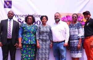 Excitement As Polaris Bank, Partners Take Presentation Of School Essentials To Gbaja Girls Secondary Schools, Lagos L-R: Divisional Head, SURULERE Business, Dr. Bimbo Akorede; Principal Gbaja Junior Girls School, Mrs.Tawakalitu Dahiru; ED, Corporate & Investment Banking, Polaris Bank, Mrs. Abimbola Ozomah; ED PaceGate Limited, Raj Totlani, Group Head, Customer Experience & Value Mngt; Bukola Oluyadi & GM, Evolve Charity Trust, Mr. Godwin Ejeh when Polaris Bank & Evolve Charity Donated over 200 Schools essentials to both Gbaja Junior and Senior Secondary Schools in SURULERE last week in Lagos…