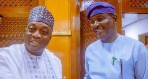 Hon Akin Alabi Joins Others To Salute As Senator Yunus Akintunde Turns 63 Senator Yunus Akintunde, left, with Hon Akin Alabi...