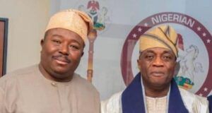 Your Passion For Service Is Commendable, Senator Alli Tells Akintunde@63 Senator Sharafadeen Alli, left, with colleague, Yunus Akintunde...