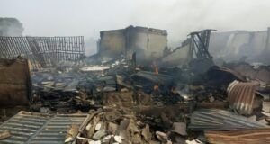 Aleshinloye Ibadan Market Fire: Inferno Rages On, Store Owners Inundate Radio Stations With Calls, See Images Aleshinloye Market...Ibadan...fire still raging...