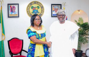Gender Inclusion: Sanwo-Olu Receives Commendation From Vice President Of Zambia Vice President of the Republic of Zambia, Mrs Mutale Nalumango, left, with Lagos State Governor, Mr. Babajide Sanwo-Olu...