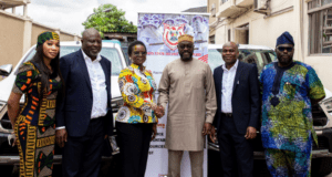 NNPC-SNEPCO Donate Vehicles, Ambulance To Boost Security, Healthcare In Lagos L-R: Head, Social Investment and Performance,Shell Nigeria Exploration and Production Company Limited (SNEPCo), Elohor Abu; SNEPCo’s ,Country Security Manager, Isaac Akinjogunla; Deputy Manager, External Relations, NNPC Upstream Investment Management Services (NUIMS), Olubunmi Edith Lawson; Executive Secretary/ Chief Executive Officer, Lagos State Security Trust Fund (LSSTF),Dr. Abdurrazaq Balogun; SNEPCo’s Safety & Environment Manager, David Aghaiyo and LSSTF Admin Director, Degbola Lewis during the donation at LSSTF office , Alausa, Ikeja…