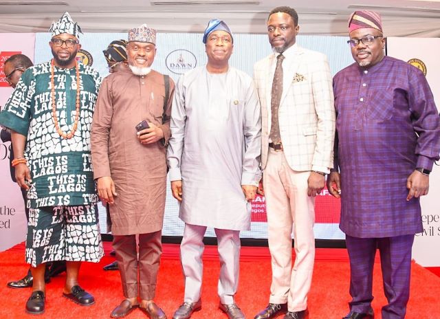 DAWN Commission image L-R: Lagos State Head of Service, Mr Bode Agoro; Special Adviser to Governor Sanwo-Olu on Development Agenda for Western Nigeria (DAWN) Commission, Hon. Sunmi Odesanya; Deputy Governor, Dr. Obafemi Hamzat; Head of Programmes, DAWN Commission, Mr. Abiodun Oladipo and DAWN Chairman, Dr. Seye Oyeleye during the event...