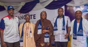 Dangote Industries Limited Is Growing SMEs In Nigeria – Fatima Wali-Abdurrahman From Right: General Manager, Community Relations, Nasarawa Sugar Company Limited(NSCL), Rilwan Abdullahi; Regional Manager, Middlebelt, Dangote Fertiliser Limited, Wilson Kolawole; Permanent Secretary Ministry of Trade, Industry and Investment, Nasarawa State, Khadija Oshafu Nuhu; Dangote Group’s National Assembly Lead, Dr Shuaibu Abdullah;i and State Liaison Officer, Abdulrazak Sambajo, at the ongoing 2025 Nasarawa Trade Fair Exhibition in lafia at the weekend…
