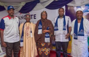 Dangote Industries Limited Is Growing SMEs In Nigeria – Fatima Wali-Abdurrahman From Right: General Manager, Community Relations, Nasarawa Sugar Company Limited(NSCL), Rilwan Abdullahi; Regional Manager, Middlebelt, Dangote Fertiliser Limited, Wilson Kolawole; Permanent Secretary Ministry of Trade, Industry and Investment, Nasarawa State, Khadija Oshafu Nuhu; Dangote Group’s National Assembly Lead, Dr Shuaibu Abdullah;i and State Liaison Officer, Abdulrazak Sambajo, at the ongoing 2025 Nasarawa Trade Fair Exhibition in lafia at the weekend…