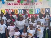 …McEnies Global Events CEO, Dr. Omolaraeni Olaosebikan surrounded by the Oyo State Children at the 2025 McEnies Children's Day Party tagged Giggle, Games, Greatness" held in Bodija, Ibadan…