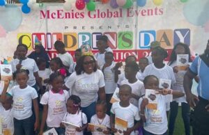 Ibadan’s Children Shine Bright At Mcenies Children’s Day 2025 Celebration Of Greatness, Fun …McEnies Global Events CEO, Dr. Omolaraeni Olaosebikan surrounded by the Oyo State Children at the 2025 McEnies Children's Day Party tagged Giggle, Games, Greatness" held in Bodija, Ibadan…
