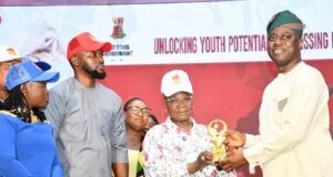 Makinde: Inspiring Next Generation Of Entrepreneurs By Sulaimon Olanrewaju Governor Seyi Makinde receiving the Lifetime Achievement Award from Dr (Mrs) Victoria Samson, Managing Director of Bovas Oil and Gas, at the Oyo State Youth Summit, recently. With them are Ms Wasilat Adegoke, Commissioner for Youths and Sports, and Prince Deji Adeyemo, Secretary, Oyo Youth Summit Planning Committee...