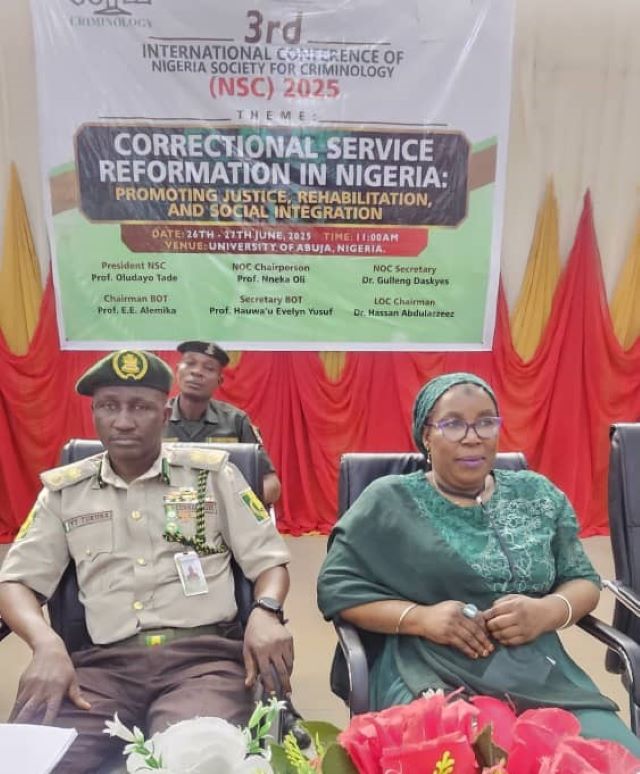 Correctional …representative of Controller-General of Corrections, Dr Tukura Yakubu and Secretary Board of Trustees, Nigeria Society for Criminology, Professor Hawau Evelyn Yusuf…