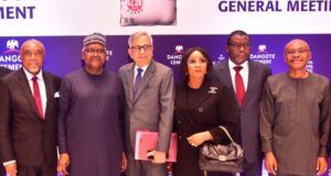Dangote Cement EBITDA Crosses ₦1 Trillion Mark As Shareholders Smile Home With N30 Dividend Per Share L-R: Independent Non-Executive Director, Dangote Cement Plc, Emmanuel Ikazoboh; Chairman, Dangote Cement Plc, Aliko Dangote; Group Managing Director/CEO, Dangote Cement Plc, Arvind Pathak; Independent Non-Executive Director, Dangote Cement Plc, Dorothy Udeme Ufot, SAN; Non-Executive Director, Dangote Cement Plc, Abdu Dantata; Non-Executive Director, Dangote Cement Plc, Olakunle Alake, at the 16th Annual General Meeting of Dangote Cement Plc in Lagos on Monday, June 23, 2025…