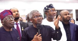 Dangote Updates Tinubu On How His Company Paid ₦450bn In Taxes In 2024 L-R; His Excellence President Federal Republic of Nigeria; Bola Hamed Tinubu; President / CE, Dangote Industries Ltd; Aliko Dangote; Chairman First Bank, Femi Otedola; Executive Chairman of the Federal Inland Revenue Service (FIRS); Zaccheus Adedeji; During the President Tinubu Visit to Dangote Refinery and Petrochemicals Plant Lekki on Thursday 5th June 2025...