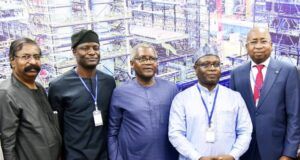 NGX Group Chairman: Dangote’s Contribution To Nigeria’s Capital Market Invaluable L -R, Vice President, Oil and Gas, Dangote Industries Ltd, Devakumar Edwin; CEO NGX, Temi Popoola; President / CE, Dangote Industries Ltd, Aliko Dangote; Group Chairman, NGX Group Alhaji (Dr.) Umaru Kwairanga, Managing Director/ CEO of Central Securities Clearing System Plc, (CSCS), Haruna Jalo-Waziri, during the NGX Group’s Visit to Dangote petroleum Refinery and fertiliser plant, Ibeju-Lekki Lagos on Tuesday June 25, 2025...