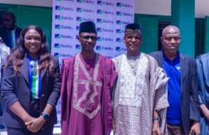 Why We Are Supporting Delivery Of Quality Education In Bauchi -Fidelity Bank L-R: Team Lead, Corporate Social Responsibility, Fidelity Bank Plc, Victoria Abuka; Commissioner for Education, Bauchi State, Dr. Lawal Mohammed; Permanent Commissioner Bauchi SUBEB, Alh. Ishiaku Azare; and the Relationship Manager, Fidelity Bank, Bauchi State, Ibrahim Aliyu Representing the Regional Bank Head, Northeast Region, Dr Musa Tarimbuka; during the commissioning of a renovated three blocks of seven classrooms at Kobi Government Primary School in Bauchi recently…