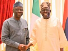 Pastor Tunde Bakare, left, with President Bola Tinubu...in Lagos...