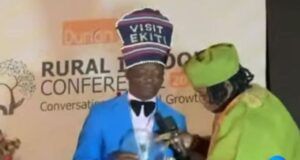 Day Wale Ojo-Lanre Received Durian NG Award For Excellence In Rural Tourism Barrister Wale Ojo-Lanre, Director General Ekiti State Bureau of Tourism Development, receiving his award from Erelu Funmi Rotiba...