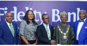 Fidelity Bank Chapter Of ICAN Inaugurates New Chairman L-R: Chairman of the Occasion and Regional Bank Head -Ikeja, Fidelity Bank Plc, Jude Monye, FCA; Associate Prof. & Member, Governing Council, Institute of Chartered Accountants of Nigeria (ICAN), Dr. Mrs Obal Usang Edet Usang, FCA; 4th Chairman, ICAN Fidelity Bank Chapter, Audifax Onuoha, FCA; 61st ICAN President, Mallam Haruna Yahaya MNI, PhD, FCA; and Immediate Past Chairman, ICAN Fidelity Bank Chapter and Chief Financial Officer, Fidelity Bank Plc, Victor Abejegah; during the 4th Investiture and Patron Conferment Ceremony of the ICAN Fidelity Bank Chapter, held at the Fidelity Bank Head Office in Lagos recently...