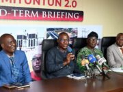 From left, Permanent Secretary, Oyo State Agricbusiness Development Agency (OYSADA), Mr Badmus Kolawole; Director General of the Agency, Dr Debo Akande; State Project Coordinator, Mr Kola Kazeem and Special Adviser on Media/Chief Press Secretary to Oyo State Governor, Dr Sulaimon Olanrewaju, during the Omituntun 2.0 Mid-Term Inter Ministerial Press Briefing by Director General, OYSADA, held at Governor's Office Media Conference Room, Secretariat, Ibadan…