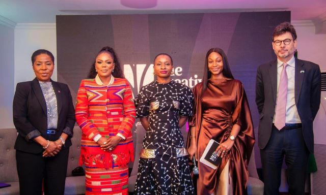 Polaris Image L-R: Abimbola Ozomah, Executive Director, Polaris Bank; Mojisola Hunponu-Wusu, Founder/CEO, Woodhall Capital; Sola Carrena, MD/CEO, Helios Investment; Onyinyechi Aderigbigbe, Head, Brands & Marketing, Woodhall Capital; Jonny Baxter, British Deputy High Commissioner at the signing ceremony of the N1.5bn Creative Sector Fund & Launch of the Creative Currency Podcast at the weekend, Lagos…