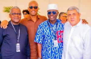 Dangote, Sanwo-Olu Spotted At E1 Racing Championship In Monaco L-R: President, DANGOTE Group, Alhaji Aliko Dangote; Ex-Ivorian Football International, Didier Drogba; Governor of Lagos State, Mr. Babajide Sanwo-Olu and a guest at the E1 Racing championship in Monaco at the weekend…