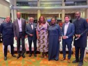 L–R: Olatunji Mayaki, Chairman, Board of Directors, Sterling Bank; Kunle Elebute, Former Chairman, KPMG Africa & Senior Partner, KPMG Nigeria; Foluso Phillips, Chairman, Phillips Consulting; Folasade Bada Ambrose, Commissioner for Commerce, Cooperatives, Trade and Investment (CCT&I), Lagos State; Olapeju Ibekwe, CEO, Sterling One Foundation; Dr. Tobias Thiel, Director, GIZ African Union Portfolio; and Abubakar Suleiman, MD/CEO, Sterling Bank, at the recently held fourth edition of the Africa Social Impact Summit, co-convened by Sterling One Foundation and United Nations Nigeria…