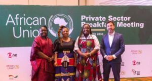 $100 Billion Investment Agenda: African Union, GIZ, Sterling One Foundation Rally Private Sector L–R: Dr. Nadi Albino, Deputy Director, UNICEF; Prudence Ngwenya, Director, Women, Gender & Youth Directorate (WGYD), African Union Commission (AUC); Olapeju Ibekwe, CEO, Sterling One Foundation; and Dr. Tobias Thiel, Director, GIZ African Union Portfolio, at the recently held Private Sector Roundtable, co-convened by Sterling One Foundation and the African Union Commission, a pre-summit engagement of the fourth edition of the Africa Social Impact Summit in Lagos recently…