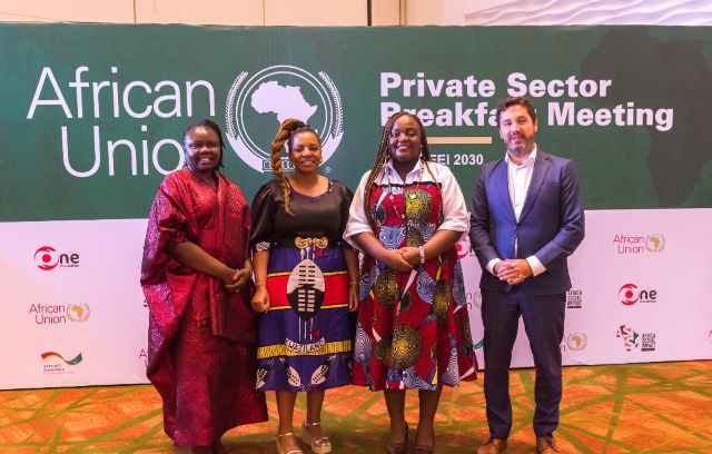 Sterling image L–R: Dr. Nadi Albino, Deputy Director, UNICEF; Prudence Ngwenya, Director, Women, Gender & Youth Directorate (WGYD), African Union Commission (AUC); Olapeju Ibekwe, CEO, Sterling One Foundation; and Dr. Tobias Thiel, Director, GIZ African Union Portfolio, at the recently held Private Sector Roundtable, co-convened by Sterling One Foundation and the African Union Commission, a pre-summit engagement of the fourth edition of the Africa Social Impact Summit in Lagos recently…