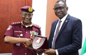 Intensive Anti-Graft War: Olukoyede Saluted By FRSC Boss FRSC's Corps Marshal, Shehu Mohammed, left, with Ola Olukoyede of EFCC...