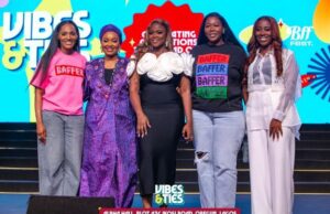 Lagos Comes Alive As Thousands Mark International Day Of Friendship L-R: Bunmi George, CEO of Shredder Gabber; Debola Deji-Kurunmi, Keynote Speaker & Lead Coach for Visionary Leaders; Adetoun Jegede, The Convener of the BFF Festival; Ayoyinka Abolarin, CEO of Arire; Morenike Molehin, Founder of Oak and Teak, during the Biggest Friendship Festival in Lagos, recently…