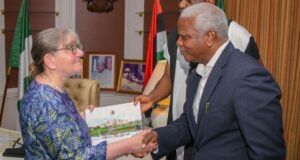 Olusegun Obasanjo Leadership Institute Commended By US Consul General Joellen Gorg, Consul General of the U.S. Embassy in Nigeria, left, during her visit to OOLI, with Prof. Daramola, Deputy Chief Executive of OOLI…