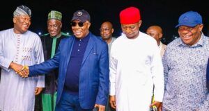 After Short Vacation In London, Akpabio Returns To Nigeria Dr Godswill Akpabio...and others after arriving from London on Monday morning...