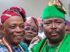 Emergence As Oyo Obas’ Council Chair: Senator Alli Joins Others To Hail Oba Ladoja Senator Sharafadeen Alli, right, with Oba Rashidi Ladoja at a recent event...