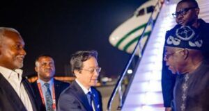 President Tinubu Lands In Japan Ahead Of Ticad9 Summit President Bola Tinubu, right, upon arrival in Japan...