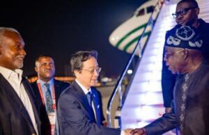President Tinubu Lands In Japan Ahead Of Ticad9 Summit President Bola Tinubu, right, upon arrival in Japan...