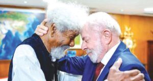 When Wole Soyinka Met With Brazilian President To Present Translated Copy Of His Book Brazil's President Lula da Silva, right, with Professor Wole Soyinka...