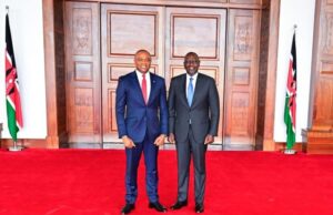 Alawuba Visits Kenya’s President, Reaffirms UBA’s Partnership Commitment Group Managing Director/Chief Executive Officer of United Bank for Africa (UBA) Plc, Oliver Alawuba, left, with President of Kenya, H.E. President William Ruto during the visit of Mr Alawuba to the President of Kenya and the announcement of UBA’s landmark pledged USD 150 million (KES 20.5 billion) to the Government of Kenya’s Roads Levy Securitization Program, initiative spearheaded by the Kenya Roads Board in Nairobi, Kenya at the weekend…