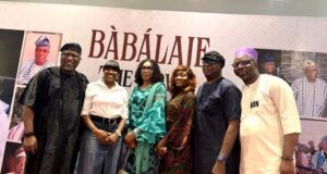 Photo: Femi Branch, Others Present At The Private Screening Of ‘Babalaje’ In Ibadan L-R: Femi branch, Biola Adebayo, daughter of late Chief Michael Koleoso, Mrs Yemisi Koleosho-Baikie, Adetutu Adesoji, Kunle Coker and Seun Oloketuyi (Mr BON) at the event…