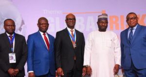 24th CRMI International Conference: Shettima, Ugwuoke, Cardoso, Edun, Push for Home-Grown Risk Solutions L-R: Registrar/CEO, Chartered Risk Management Institute of Nigeria (CRMI), Victor Olannye; Permanent Secretary, Special Duties, Federal Ministry of Finance, Raymond Omachi; Executive Director/Chief Risk Officer, Fidelity Bank Plc and President/Chairman of Council, CRMI, Kevin Ugwuoke; Technical Adviser to the President on Economic and Financial Inclusion, Nurudeen Abubakar Zauro; and Director, Risk Management, Central Bank of Nigeria (CBN), Blaise Ijebor; at the CRMI 24th Annual International Conference in Lagos recently…