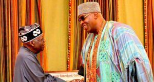 Photo: When Soun Of Ogbomoso Visited Tinubu At The State House Oba Ghandi Afolabi Oladunni Olaoye, right, with President Bola Tinubu...in Abuja on Wednesday...