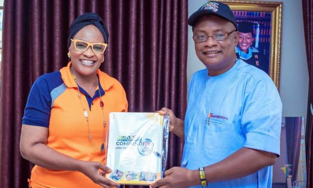 Alhaja Bolatito Adebisi and Publisher Hadjia Bolatito Adebisi, left, with Ambassador Olayinka Agboola...