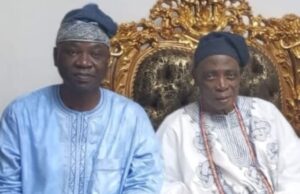 Photo: Lam Adesina’s Son Visits New Olubadan, Oba Rashidi Ladoja Dr Ayobami Lam-Adesina, left, with Oba Rashidi Ladoja...