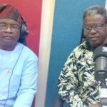 Alagba Biodun Oduwole right with Olayinka Agbooladuring the live Radio Show on Splash 1055fm