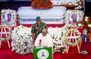 Tinubu: Why I Never Attempted To Convert My Wife To Islam President Bola Tinubu...delivering his speech at the church programme...