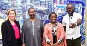 Dangote Refinery Endorsed By PMI As A Global Benchmark For Project Excellence L-R: Chief of Staff to the Global President/CEO, Project management Institute (PMI) Lenka Pincot; Vice President, Oil and Gas, Dangote Industries Limited Devakumar Edwin ;Group Chief Human Resources Officer, Dangote Industries Ltd., Nglan Niat;Managing Director, Sub - Sahara Africa, Project management Institute (PMI) George Asamani; during the visit of the Project Management Institute’s (PMI) Global Board members to Dangote Petroleum Refinery and Fertiliser Plant Lekki Lagos...