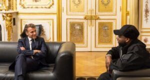 French President, Emmanuel Macron Plays Host To Davido President Emmanuel Macron, left, with Davido...