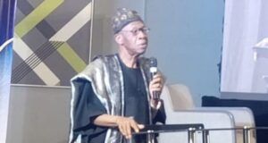 Lai Mohammed Speaks About How He Helped Tinubu Win 2023 Election Alhaji Lai Mohammed...delivering his address...
