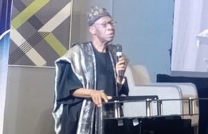Lai Mohammed Speaks About How He Helped Tinubu Win 2023 Election Alhaji Lai Mohammed...delivering his address...