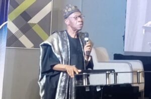 Alhaji Lai Mohammeddelivering his address