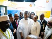 Shell Investments Saluted By Kashim Shettima At Nigeria Economic Summit …Vice President, Kashim Shettima, Ministers and other distinguished dignitaries at Shell’s exhibition booth during the Nigerian Economic Summit in Abuja…on Monday…